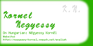 kornel negyessy business card