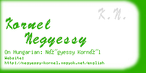 kornel negyessy business card